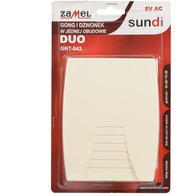 Gong DUO 8V beżowy GNT‑943‑BEZ SUN10000156