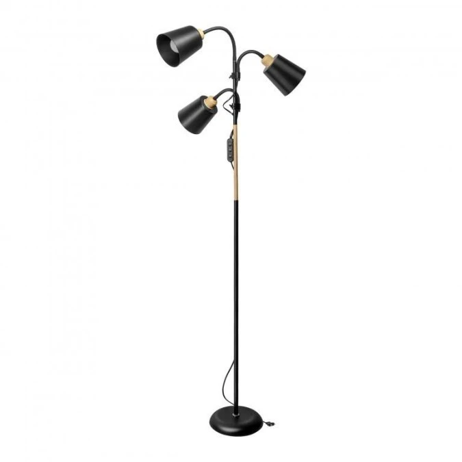 GRACE 3P, potrójna lampa podłogowa, 3xE27, max. 3x18W, 192 cm, czarna,LS‑5/B