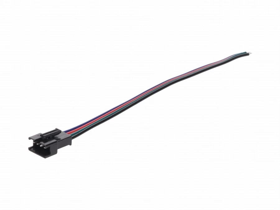 Gniazdo RGB czarne przewód 15cm