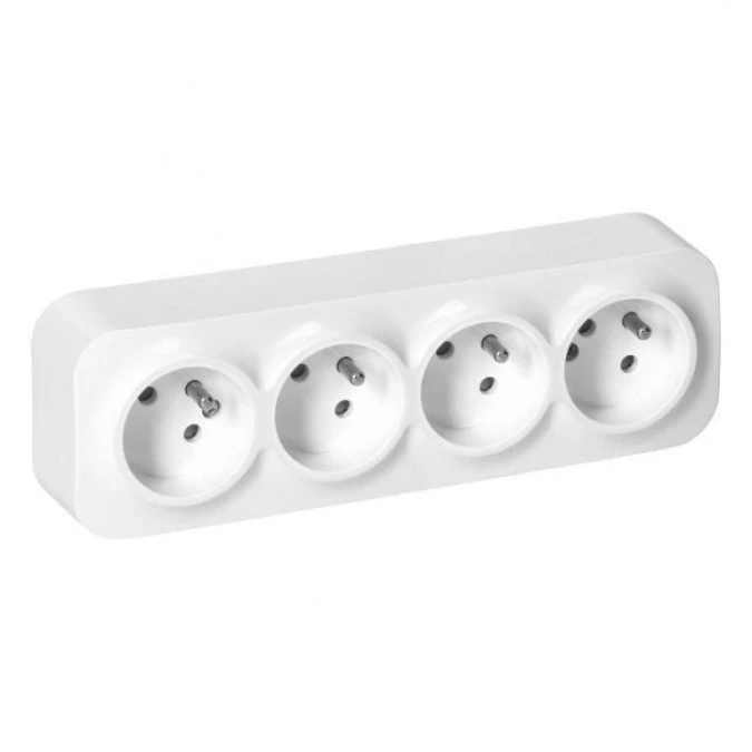 Gniazdo poczwórne ToDo 2P+Z IP20, 16A, 230V AC, biały,OR‑OE‑7210/W