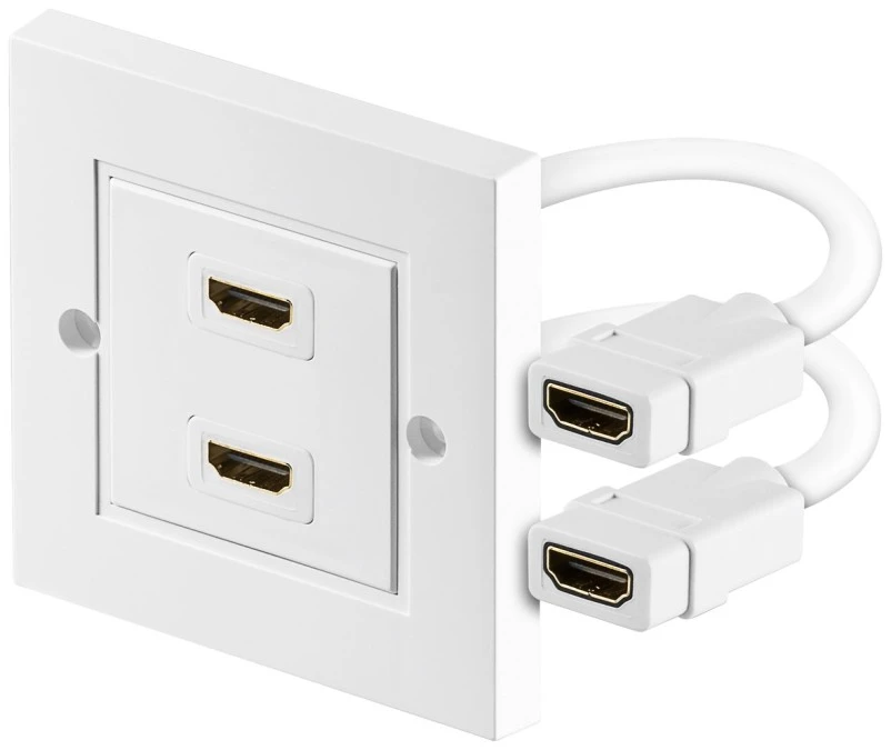 Gniazdo podtynkowe 2xHDMI z gniazdem 2xHDMI białe 51723