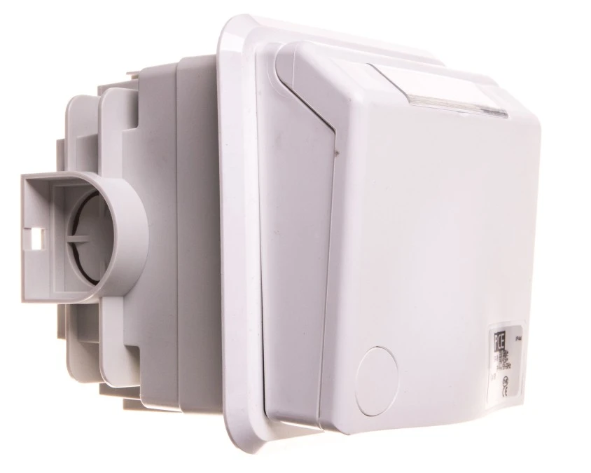 Gniazdo podtynkowe przelotowe 16A 4P 400V czerwone IP44 DESIGN 884‑6v