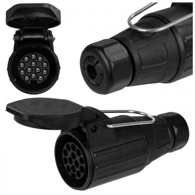 Gniazdo przyczepowe 13‑pin 12V plastikowe podwieszane