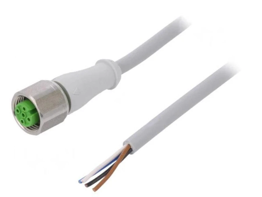 Gniazdo proste M12, 4P z przewodem o długości 5m PVC, 250VAC 7014‑12221‑2140500