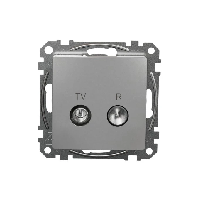 Gniazdo R/TV końcowe (4dB), srebrne aluminium, Sedna Design i Elements SDD113471R