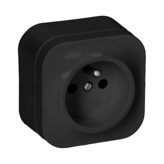Gniazdo pojedyncze ToDo 2P+Z IP20, czarny,OR‑OE‑7205/B