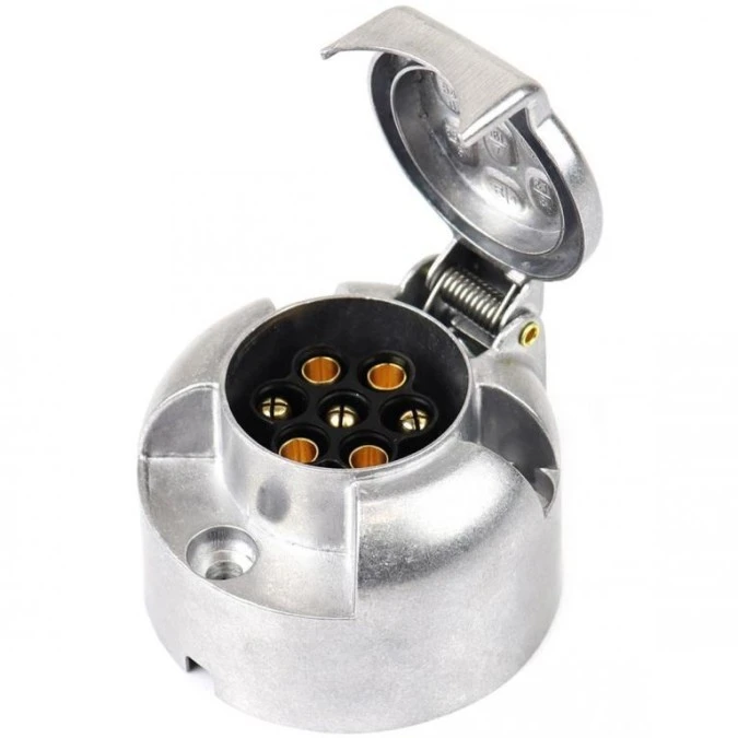 Gniazdo przyczepowe 7‑pin 12V aluminium na kabel