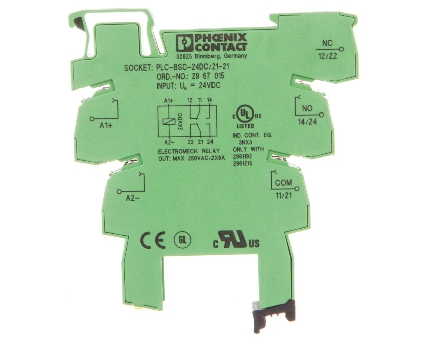 Gniazdo przekaźnika 2P 24V DC PLC‑BSC‑ 24DC/21‑21 2967015 /10szt./
