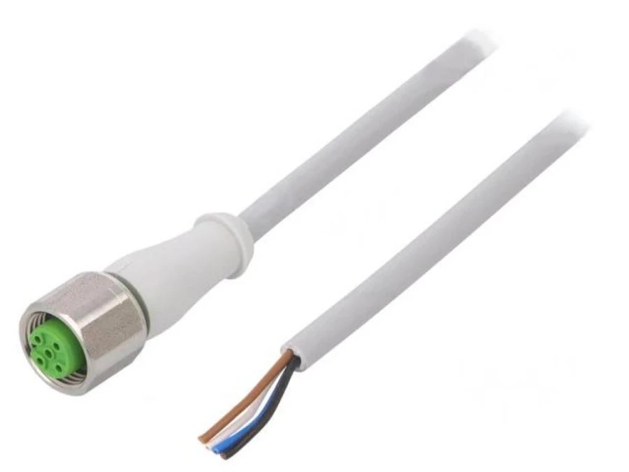 Gniazdo proste M12, 4P z przewodem o długości 3m PVC, 250VAC 7014‑12221‑2140300