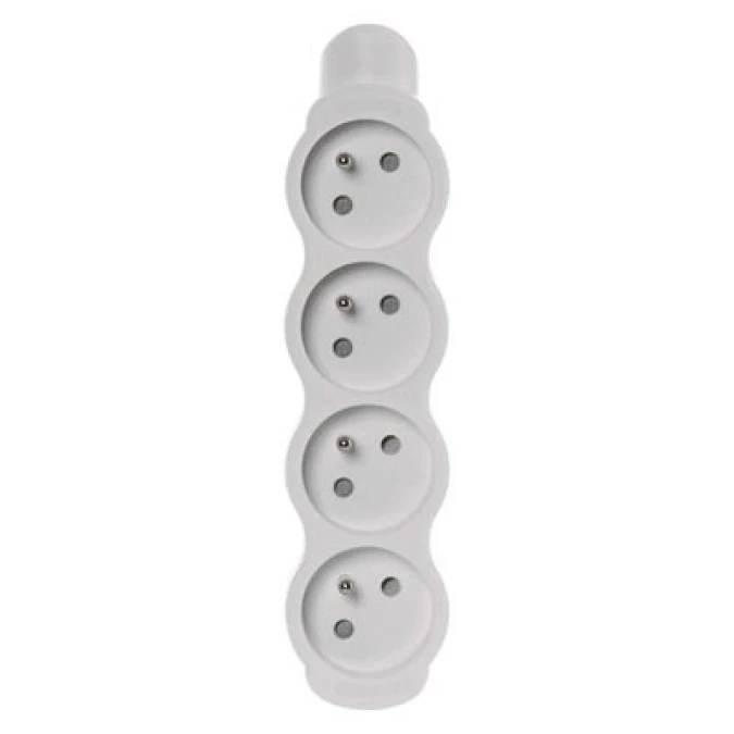 Gniazdo /rozgałęźnik/ do przedłużacza 4‑gniazda z/u białe P0400N