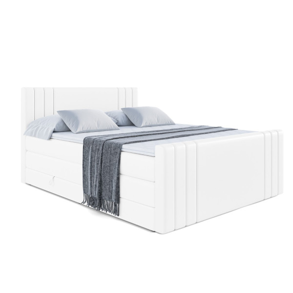 Łóżko kontynentalne z pojemnikiem i materacem H3|H4 IDRIKO-Z KING 200x200cm 237725