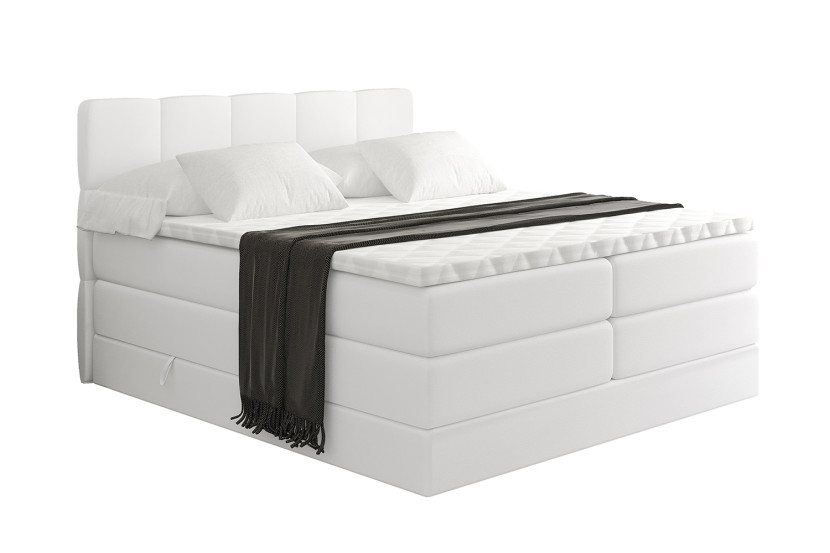 Łóżko kontynentalne z pojemnikiem i materacem H3|H4 LIRO KING 180x200 cm 525164
