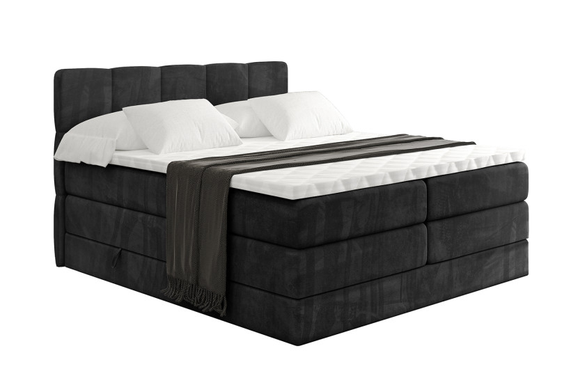 Łóżko kontynentalne z pojemnikiem i materacem H3|H4 LIRO KING 200x200 cm 525176