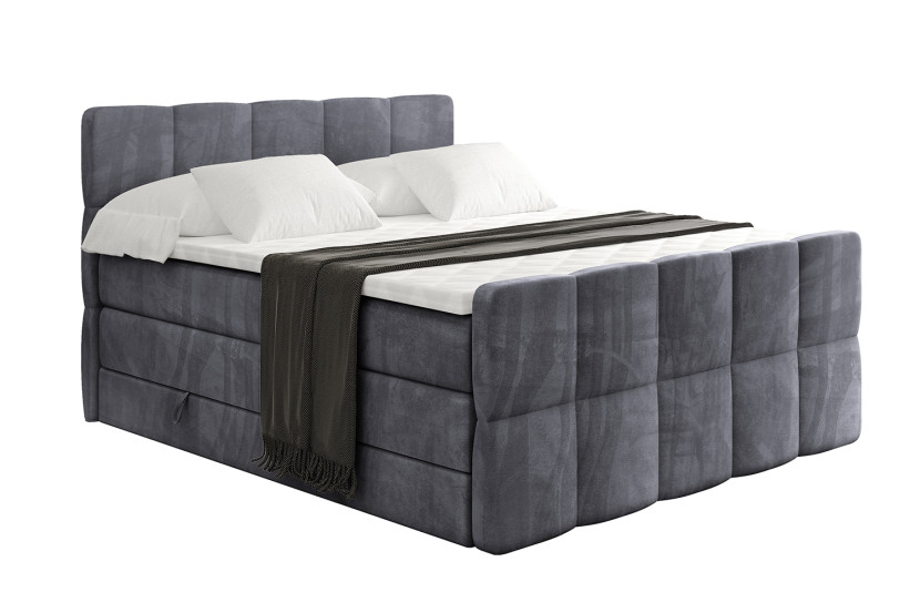 Łóżko kontynentalne z pojemnikiem i materacem H3|H4 LIRO-Z KING 160x200cm 525181