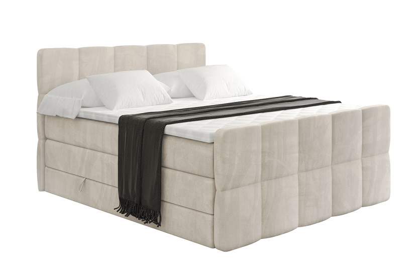 Łóżko kontynentalne z pojemnikiem i materacem H3|H4 LIRO-Z KING 180x200cm 525264