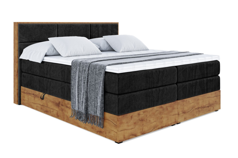 Łóżko kontynentalne z pojemnikiem i materacem H3|H4 LOLLI1 KING 140x200 cm 664381