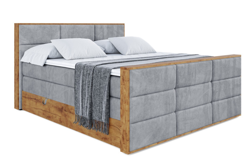 Łóżko kontynentalne z pojemnikiem i materacem H3|H4 LOLLI1-Z KING 160x200cm 654706
