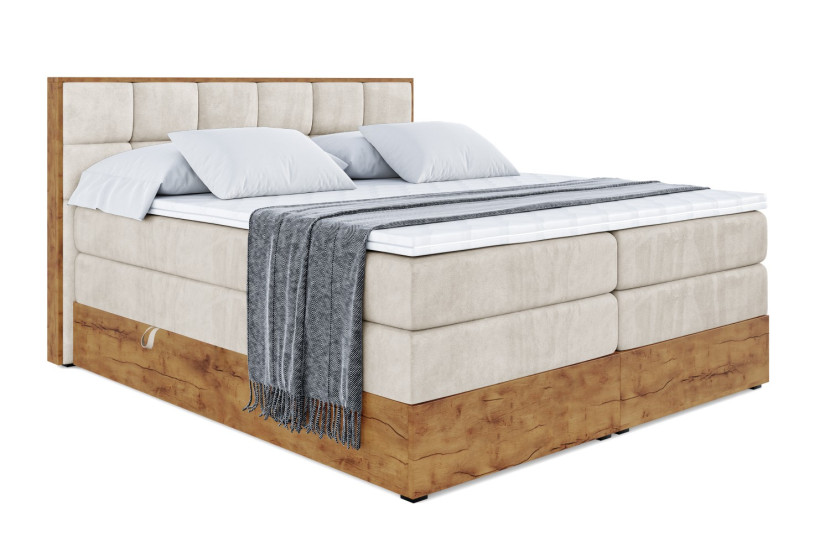 Łóżko kontynentalne z pojemnikiem i materacem H3|H4 LOLLI2 KING 120x200 cm 666109