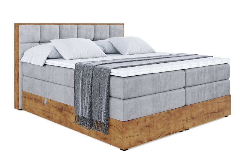 Łóżko kontynentalne z pojemnikiem i materacem H3|H4 LOLLI2 KING 140x200 cm 666113