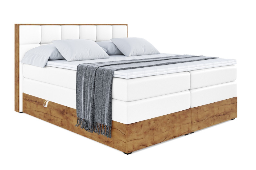 Łóżko kontynentalne z pojemnikiem i materacem H3|H4 LOLLI2 KING 140x200 cm 664360