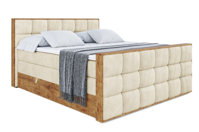 Łóżko kontynentalne z pojemnikiem i materacem H3|H4 LOLLI2-Z KING 140x200cm 654761