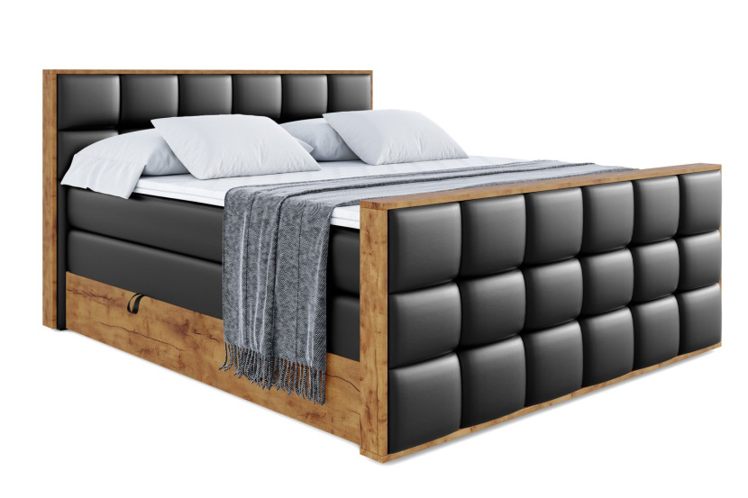 Łóżko kontynentalne z pojemnikiem i materacem H3|H4 LOLLI2-Z KING 140x200cm 654828