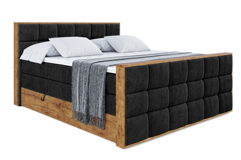 Łóżko kontynentalne z pojemnikiem i materacem H3|H4 LOLLI2-Z KING 160x200cm 654901