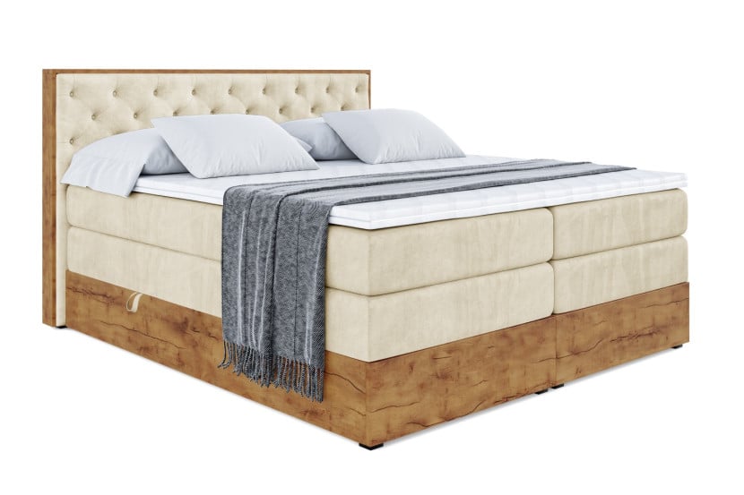 Łóżko kontynentalne z pojemnikiem i materacem H3|H4 LOLLI3 KING 180x200 cm 664194