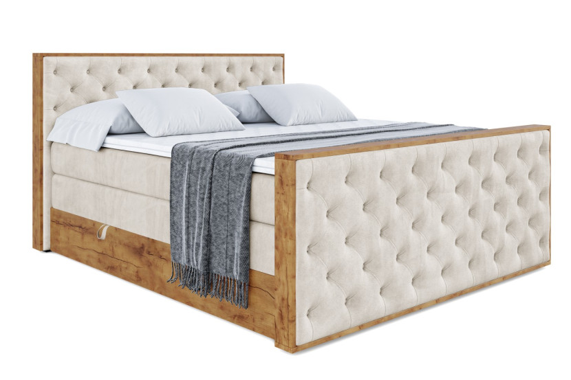 Łóżko kontynentalne z pojemnikiem i materacem H3|H4 LOLLI3-Z KING 200x200cm 654933