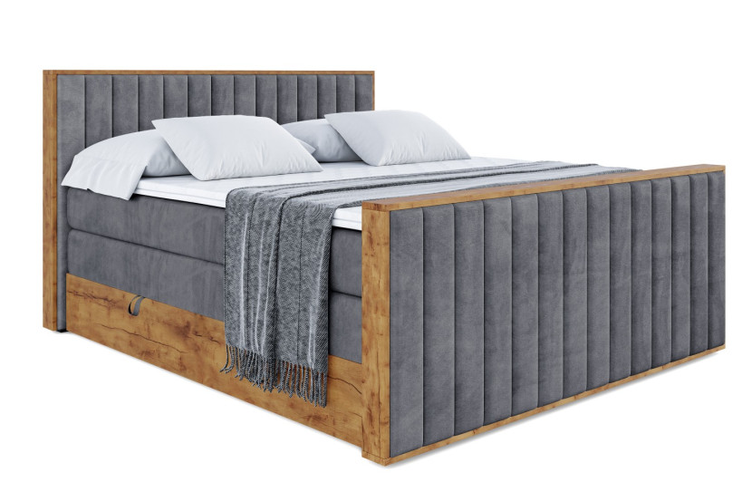 Łóżko kontynentalne z pojemnikiem i materacem H3|H4 LOLLI4-Z KING 140x200cm 654580