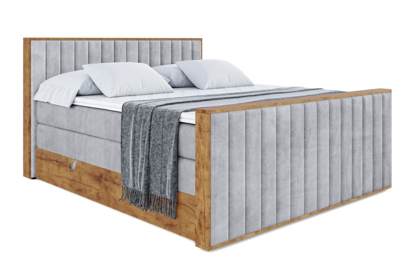 Łóżko kontynentalne z pojemnikiem i materacem H3|H4 LOLLI4-Z KING 140x200cm 654619