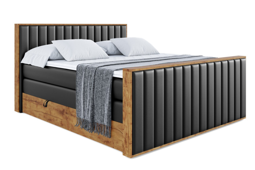 Łóżko kontynentalne z pojemnikiem i materacem H3|H4 LOLLI4-Z KING 160x200cm 654621