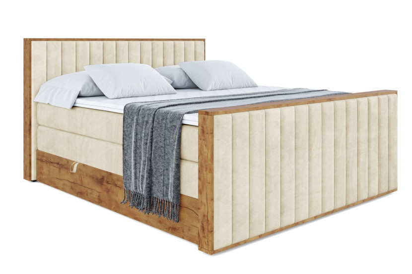 Łóżko kontynentalne z pojemnikiem i materacem H3|H4 LOLLI4-Z KING 180x200cm 654734