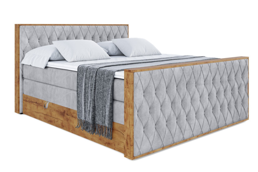 Łóżko kontynentalne z pojemnikiem i materacem H3|H4 LOLLI5-Z KING 140x200cm 654790