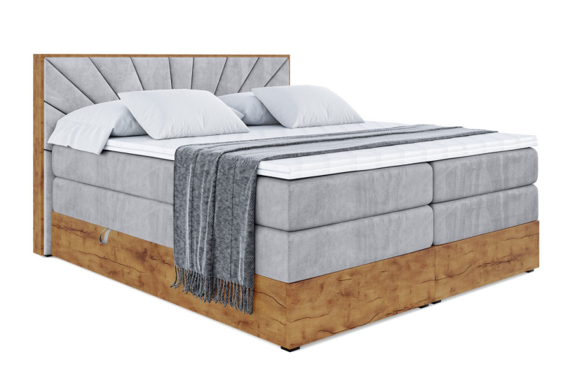 Łóżko kontynentalne z pojemnikiem i materacem H3|H4 LOLLI6 KING 120x200 cm 666143