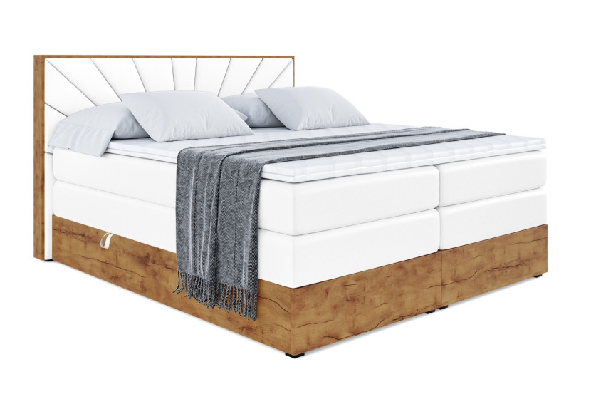 Łóżko kontynentalne z pojemnikiem i materacem H3|H4 LOLLI6 KING 140x200 cm 666159