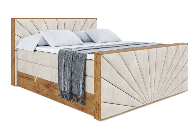 Łóżko kontynentalne z pojemnikiem i materacem H3|H4 LOLLI6-Z KING 160x200cm 654912