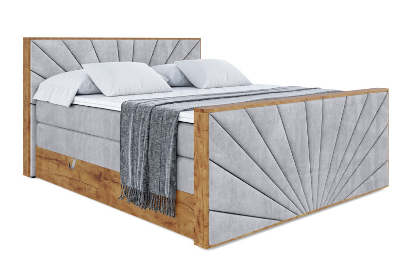 Łóżko kontynentalne z pojemnikiem i materacem H3|H4 LOLLI6-Z KING 200x200cm 654859