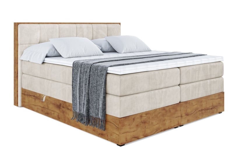 Łóżko kontynentalne z pojemnikiem i materacem H3|H4 LOLLI7 KING 180x200 cm 664358