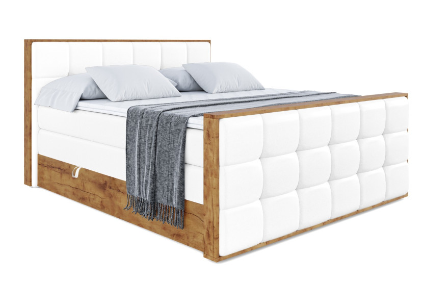 Łóżko kontynentalne z pojemnikiem i materacem H3|H4 LOLLI7-Z KING 120x200cm 654752