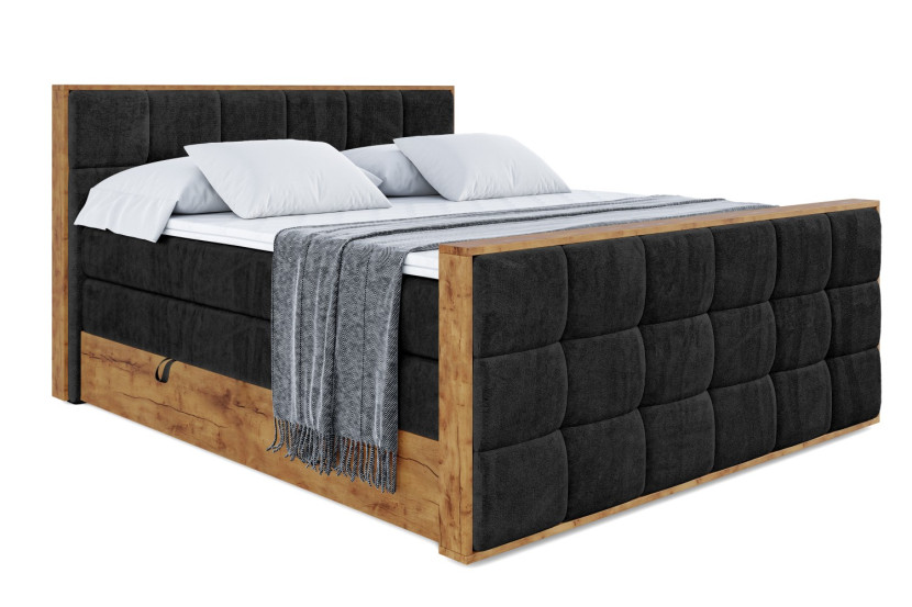 Łóżko kontynentalne z pojemnikiem i materacem H3|H4 LOLLI7-Z KING 180x200cm 654569