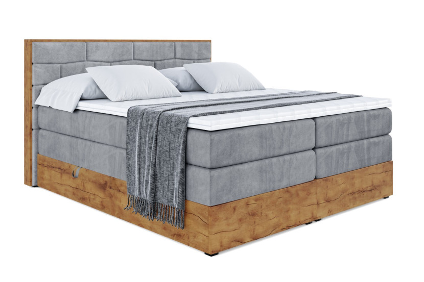 Łóżko kontynentalne z pojemnikiem i materacem H3|H4 LOLLI8 KING 180x200 cm 666016