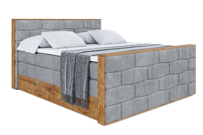 Łóżko kontynentalne z pojemnikiem i materacem H3|H4 LOLLI8-Z KING 140x200cm 654715