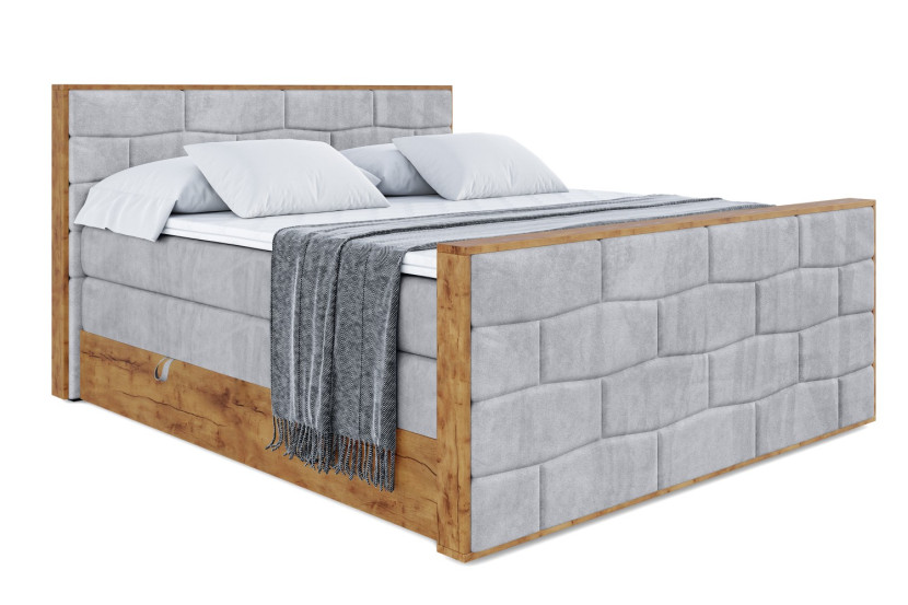 Łóżko kontynentalne z pojemnikiem i materacem H3|H4 LOLLI8-Z KING 140x200cm 654898