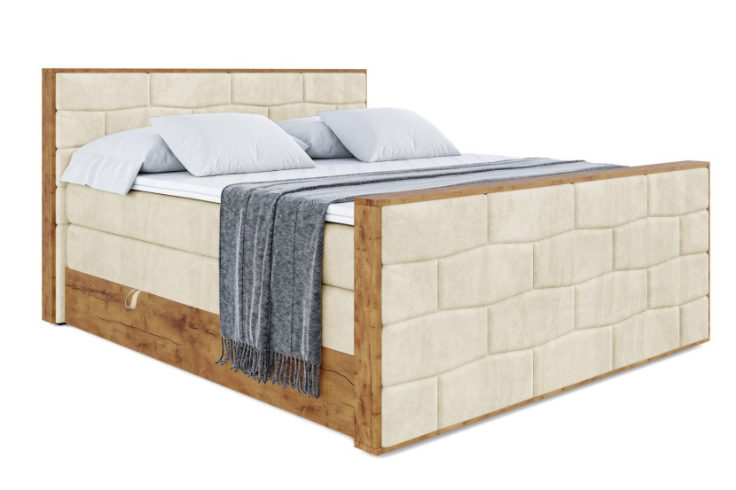 Łóżko kontynentalne z pojemnikiem i materacem H3|H4 LOLLI8-Z KING 200x200cm 654780