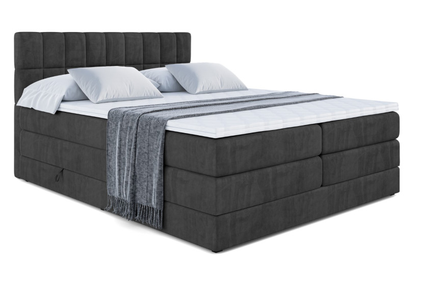 Łóżko kontynentalne z pojemnikiem i materacem H3|H4 MIAMI KING 200x200 cm 208544