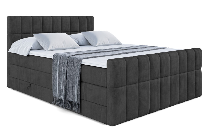 Łóżko kontynentalne z pojemnikiem i materacem H3|H4 MIAMI-Z KING 120x200cm 235789