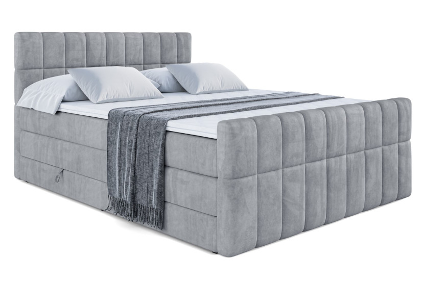 Łóżko kontynentalne z pojemnikiem i materacem H3|H4 MIAMI-Z KING 120x200cm 235876