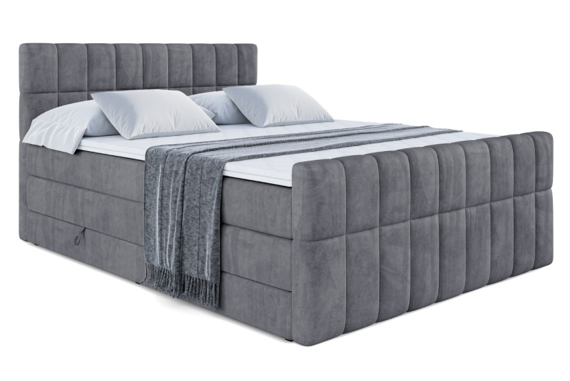 Łóżko kontynentalne z pojemnikiem i materacem H3|H4 MIAMI-Z KING 120x200cm 235696