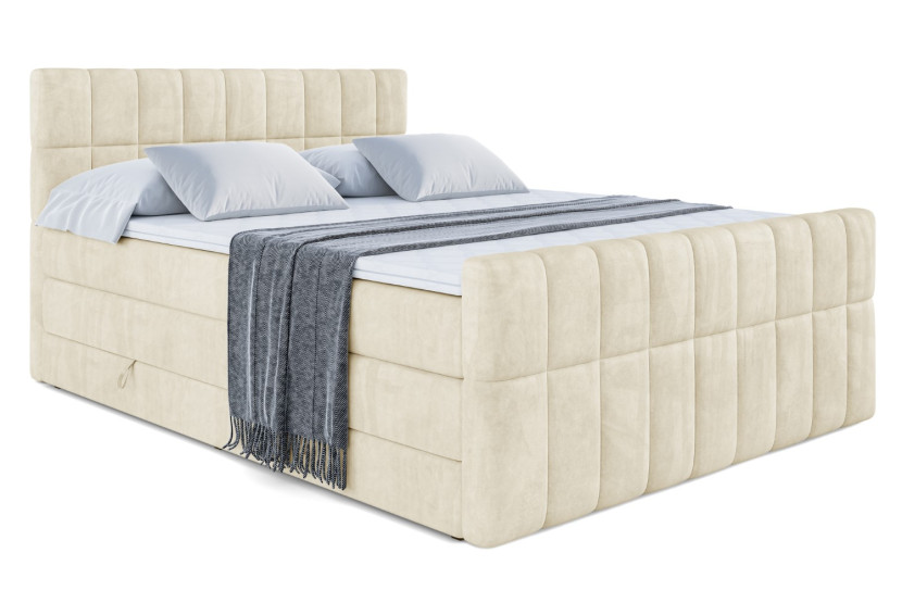 Łóżko kontynentalne z pojemnikiem i materacem H3|H4 MIAMI-Z KING 200x200cm 235847